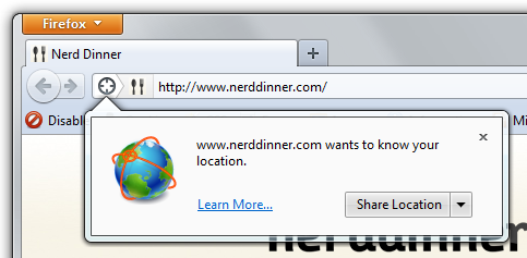 Firefox wants to know where I am