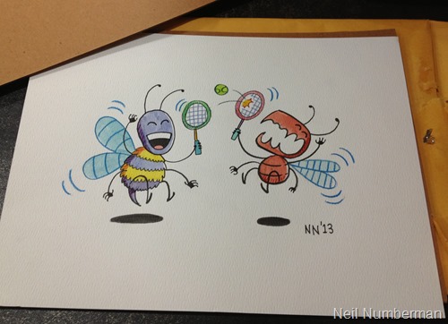 My sons as bugs, by Neil Numberman