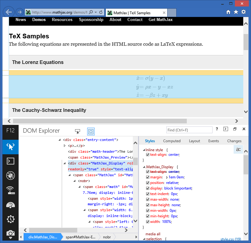 When using MathML proper, you can configure MathJax to use native MathML rendering when it's available. Only FireFox really supports that.