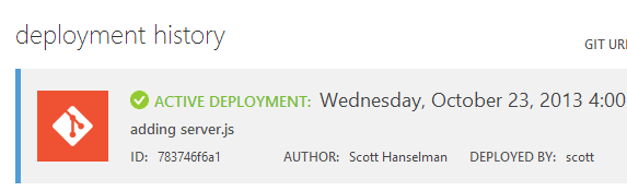 There's my deployment in the Azure Portal