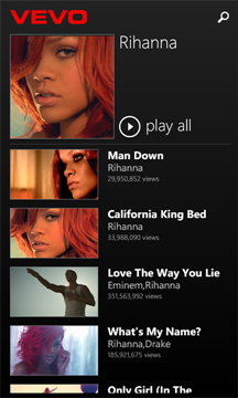 Vevo for Windows Phone