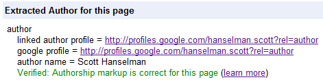 My rel="author" markup is error-free