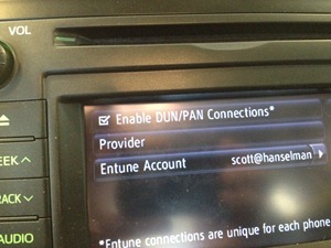 Enter your Entune account details