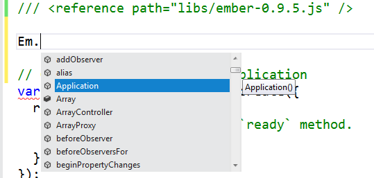 Ember in VS with intellisense