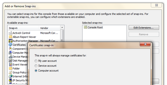 Adding a Computer Cert