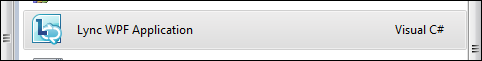 File | New Lync WPF Application
