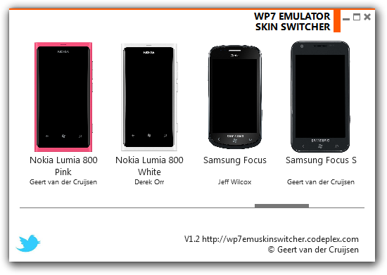 WP7 Emulator Skin Switcher