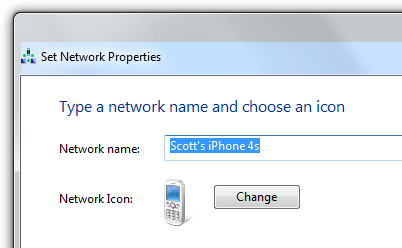 Set Network Properties Dialog