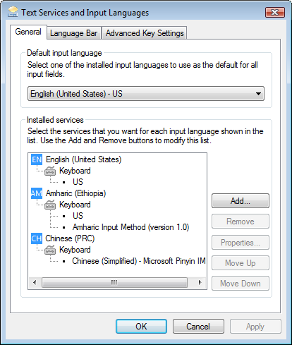 Text Services and Input Languages