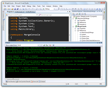 MergeConsole - Microsoft Visual Studio