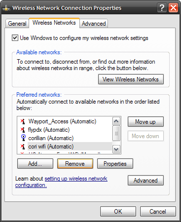 Wireless Network Connection Properties