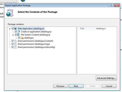 Deploying DasBlog from IIS using WebDeploy