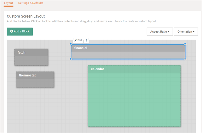 Editing screens on DakBoard